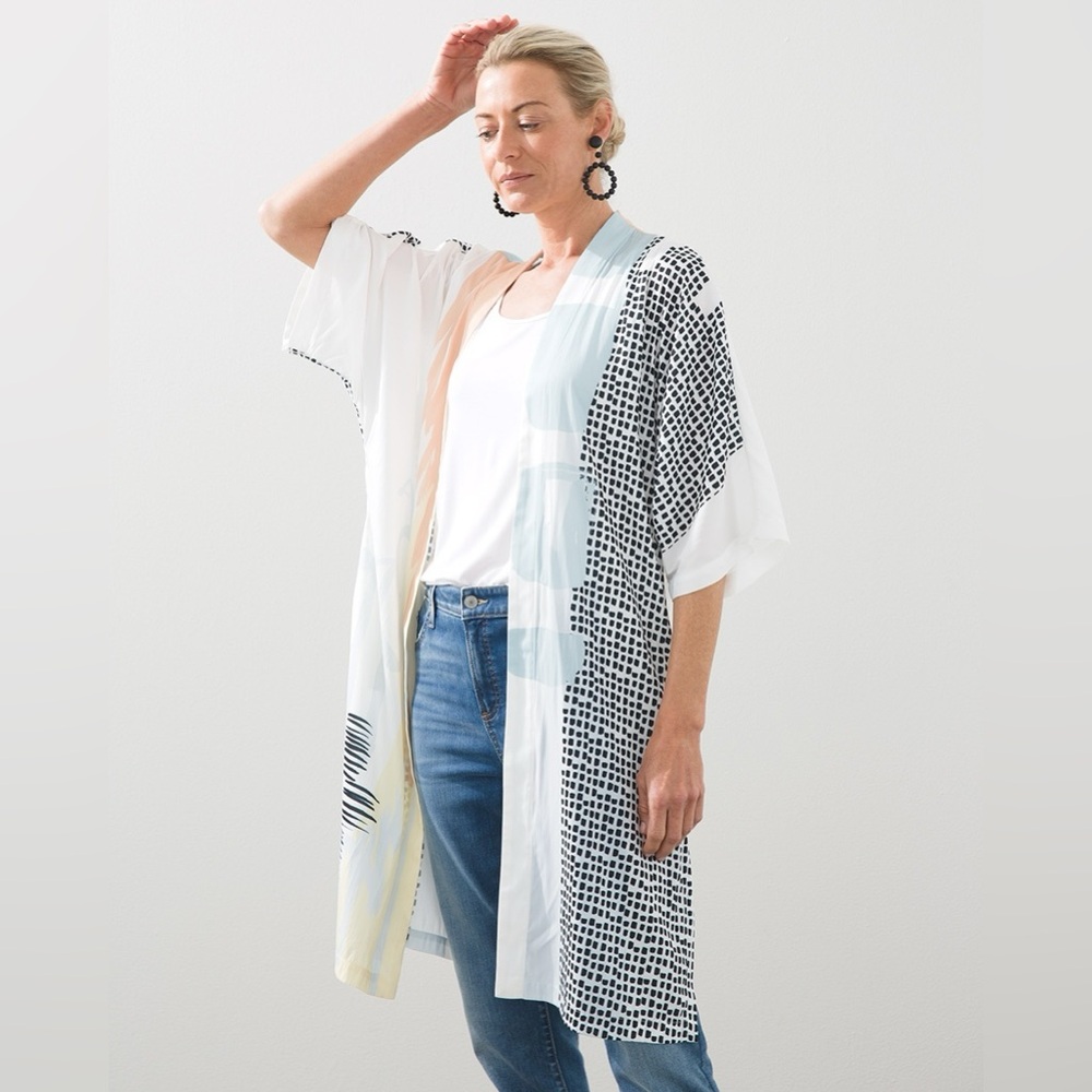 Stylish Multicolor Kimono Wrap! Brand New S/M Absolutely beautiful - Picture 2 of 10